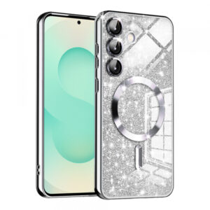 Husa MagSafe pentru Samsung Galaxy S25+ S936, Techsuit, Luxury Glitter, Argintie Husa MagSafe pentru Samsung Galaxy S25+ S936, Techsuit, Luxury Glitter, Argintie