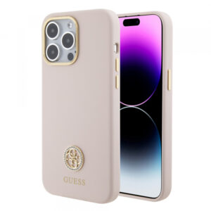 Husa de protectie Guess 4G Metal Logo pentru iPhone 15 (Roz) Husa de protectie Guess 4G Metal Logo pentru iPhone 15 (Roz)