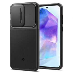 Husa pentru Samsung Galaxy A55 5G A556, Spigen, Optik Armor, Neagra Husa pentru Samsung Galaxy A55 5G A556, Spigen, Optik Armor, Neagra