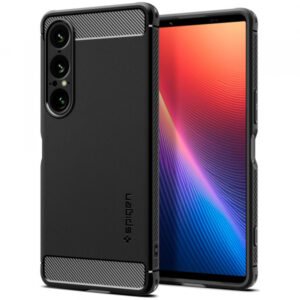 Husa pentru Sony Xperia 1 VII, Spigen, Rugged Armor, Neagra Mata Husa pentru Sony Xperia 1 VII, Spigen, Rugged Armor, Neagra Mata