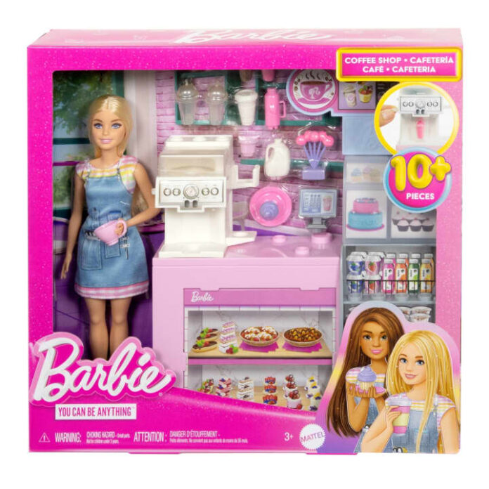Set de joaca cu papusa Barbie, Coffee Shop, HXN94 Set de joaca cu papusa Barbie, Coffee Shop, HXN94