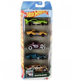 Set 5 masinute Hot Wheels, HW Retro Racers, JBJ86 Set 5 masinute Hot Wheels, HW Retro Racers, JBJ86
