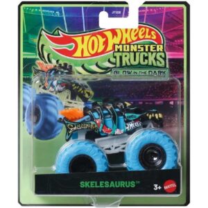 Masina Hot Wheels, Monster Truck, Glow In The Dark, Brilha Skelesaurus, JCG70 Masina Hot Wheels, Monster Truck, Glow In The Dark, Brilha Skelesaurus, JCG70