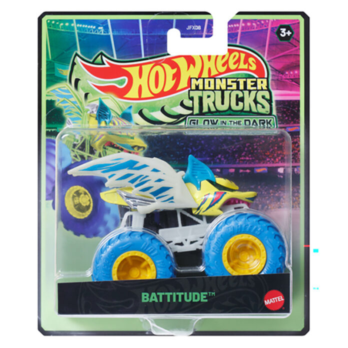 Masina Hot Wheels, Monster Truck, Glow In The Dark, Battitude, JFX16 Masina Hot Wheels, Monster Truck, Glow In The Dark, Battitude, JFX16