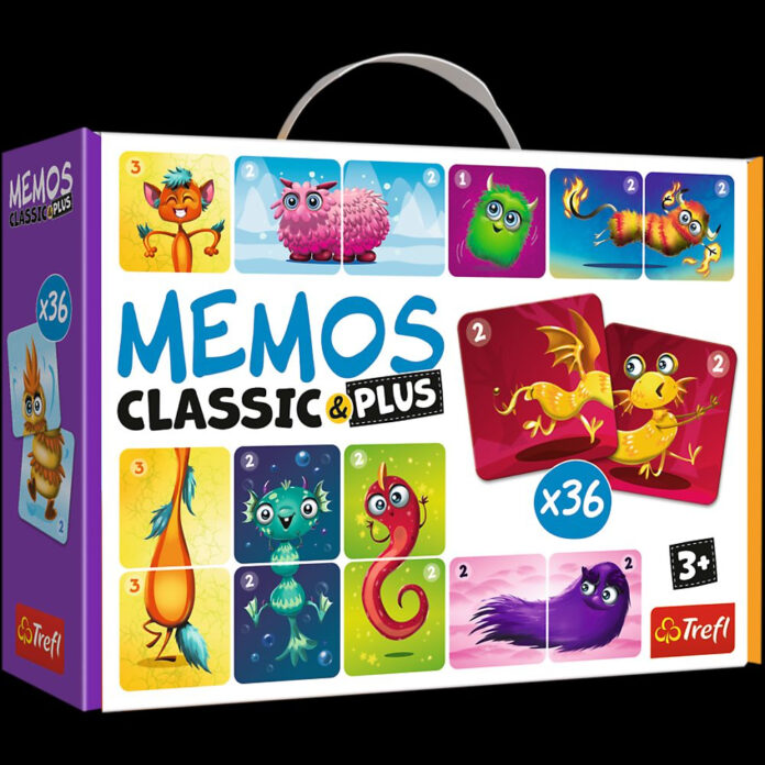 Joc de memorie Trefl Memos Classic/Plus - Monstri draguti Joc de memorie Trefl Memos Classic/Plus - Monstri draguti