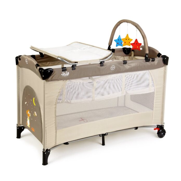 Patut pliant Juju Sleepy Baby Sweet Dreams, 2 nivele (Bej) Patut pliant Juju Sleepy Baby Sweet Dreams, 2 nivele (Bej)