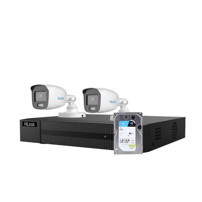 Sistem supraveghere exterior Hikvision HiLooK ColorVu KIT-HL-M-2C-C-0006, 3K, 2.8 mm, lumina alba 40 m, microfon, HDD 1TB Sistem supraveghere exterior Hikvision HiLooK ColorVu KIT-HL-M-2C-C-0006, 3K, 2.8 mm, lumina alba 40 m, microfon, HDD 1TB