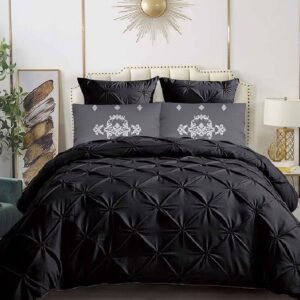 Lenjerie cu elastic 180x200 Crease Negru 6 Piese (Finet) Lenjerie cu elastic 180x200 Crease Negru 6 Piese (Finet)
