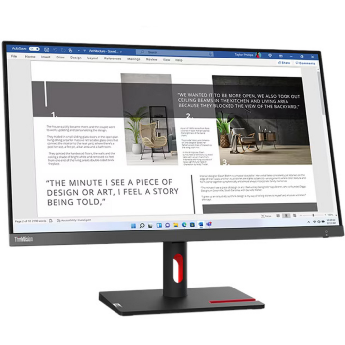Monitor IPS LED Lenovo ThinkVision 27inch T27-40, Full HD (1920 x 1080), VGA, HDMI, DisplayPort, Pivot (Negru) Monitor IPS LED Lenovo ThinkVision 27inch T27-40, Full HD (1920 x 1080), VGA, HDMI, DisplayPort, Pivot (Negru)