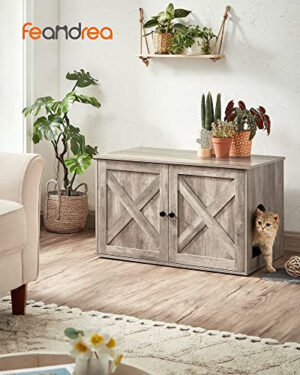 Litiera pentru pisici, Feandrea, Gri, 80x53x50 cm Litiera pentru pisici, Feandrea, Gri, 80x53x50 cm
