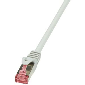 Cablu Patchcord Logilink CQ4021S, S/FTP, Cat6a, 0.5m, alb Cablu Patchcord Logilink CQ4021S, S/FTP, Cat6a, 0.5m, alb