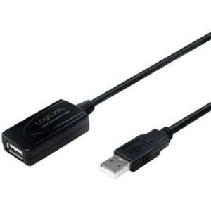 Cablu prelungitor activ USB LOGILINK UA0143, USB 2.0, 10m (Negru) Cablu prelungitor activ USB LOGILINK UA0143, USB 2.0, 10m (Negru)