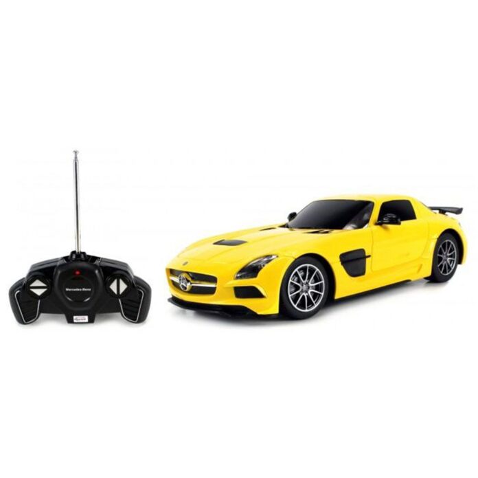 Masinuta Rastar RC - Mercedes-Benz SLS, galben, 1:18 Masinuta Rastar RC - Mercedes-Benz SLS, galben, 1:18