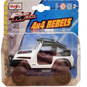 Masinuta Maisto Fresh Metal, 4X4 Rebels, 11 cm, 1:64, Jeep alb Masinuta Maisto Fresh Metal, 4X4 Rebels, 11 cm, 1:64, Jeep alb