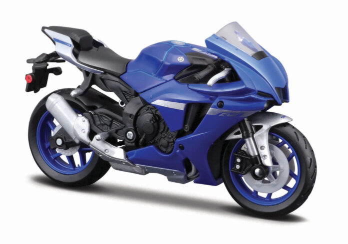 Motocicleta Maisto - Yamaha YZF R1, cu stand, 1:18 Motocicleta Maisto - Yamaha YZF R1, cu stand, 1:18