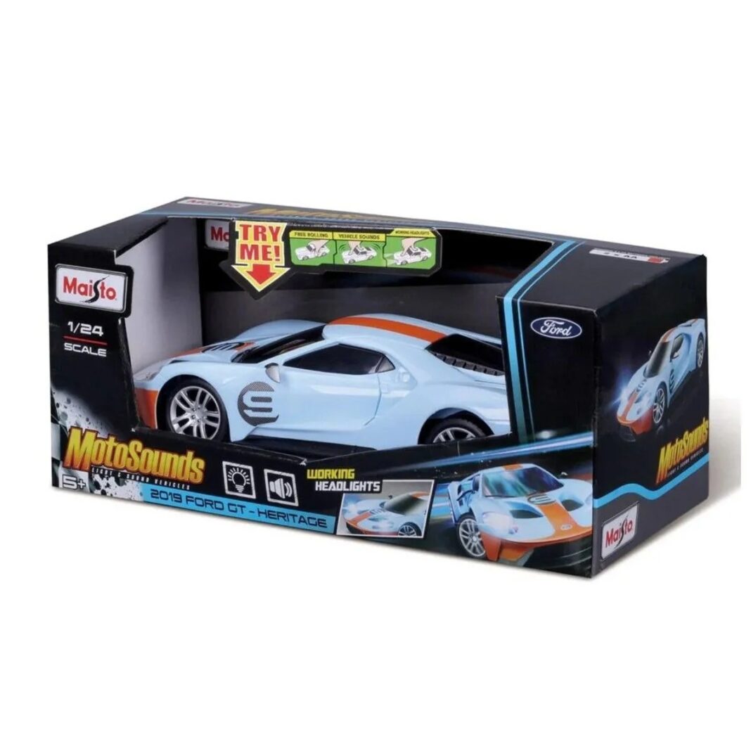 Masinuta Maisto MotoSounds - Ford GT Heritage 2019, cu sunete si lumini, 1:24 Masinuta Maisto MotoSounds - Ford GT Heritage 2019, cu sunete si lumini, 1:24