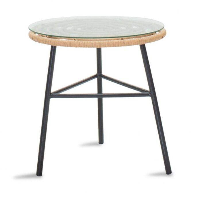Masa de Gradina Gaus Negru - Natural 45x45x46 cm Masa de Gradina Gaus Negru - Natural 45x45x46 cm