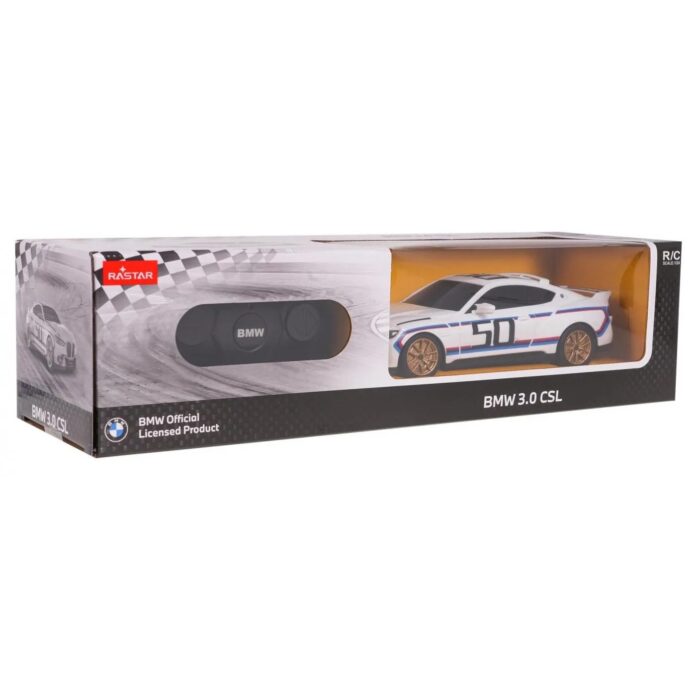 Masina cu telecomanda – BMW 3.0 CSL, scara 1 la 24 (Alb) Masina cu telecomanda – BMW 3.0 CSL, scara 1 la 24 (Alb)
