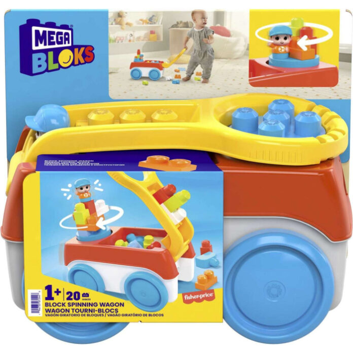 Vehicul de constructie Mega Bloks, Spinning Wagon, 20 piese Vehicul de constructie Mega Bloks, Spinning Wagon, 20 piese