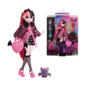 Papusa Monster High, Draculaura, cu animalut si accesorii Papusa Monster High, Draculaura, cu animalut si accesorii
