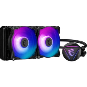 Cooler CPU MSI MAG CORELIQUID I240, Racire cu lichid, AIO 240mm, RGB, Intel/ AMD, Negru Cooler CPU MSI MAG CORELIQUID I240, Racire cu lichid, AIO 240mm, RGB, Intel/ AMD, Negru