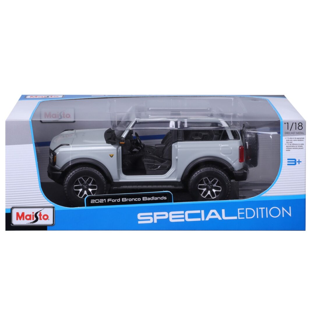 Masina metalica, Maisto, Ford Bronco Badlands 2021, 1:18, Gri Masina metalica, Maisto, Ford Bronco Badlands 2021, 1:18, Gri