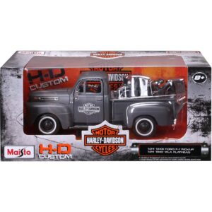 Set masina si motocicleta, Maisto, H-D Custom, 1948 Ford F1 Pick Up si 1942 WLA Flathead, 1:24 Set masina si motocicleta, Maisto, H-D Custom, 1948 Ford F1 Pick Up si 1942 WLA Flathead, 1:24