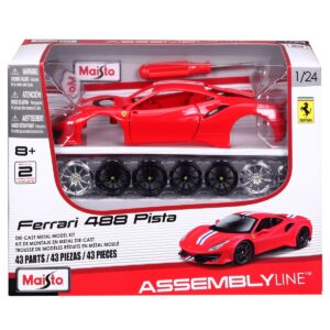 Set constructie masinuta metalica, Maisto, Ferrari 488 Pista, 43 piese, 1:24, Rosu Set constructie masinuta metalica, Maisto, Ferrari 488 Pista, 43 piese, 1:24, Rosu