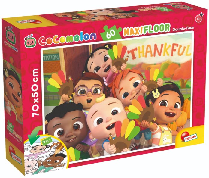 Puzzle de podea 2 in 1 Cocomelon Lisciani, Conteaza pe mine, Maxi, 60 piese Puzzle de podea 2 in 1 Cocomelon Lisciani, Conteaza pe mine, Maxi, 60 piese