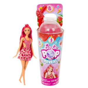 Papusa cu accesorii Barbie, Color Pop Reveal Fruit, Pepene, 8 surprize, HNW43 Papusa cu accesorii Barbie, Color Pop Reveal Fruit, Pepene, 8 surprize, HNW43