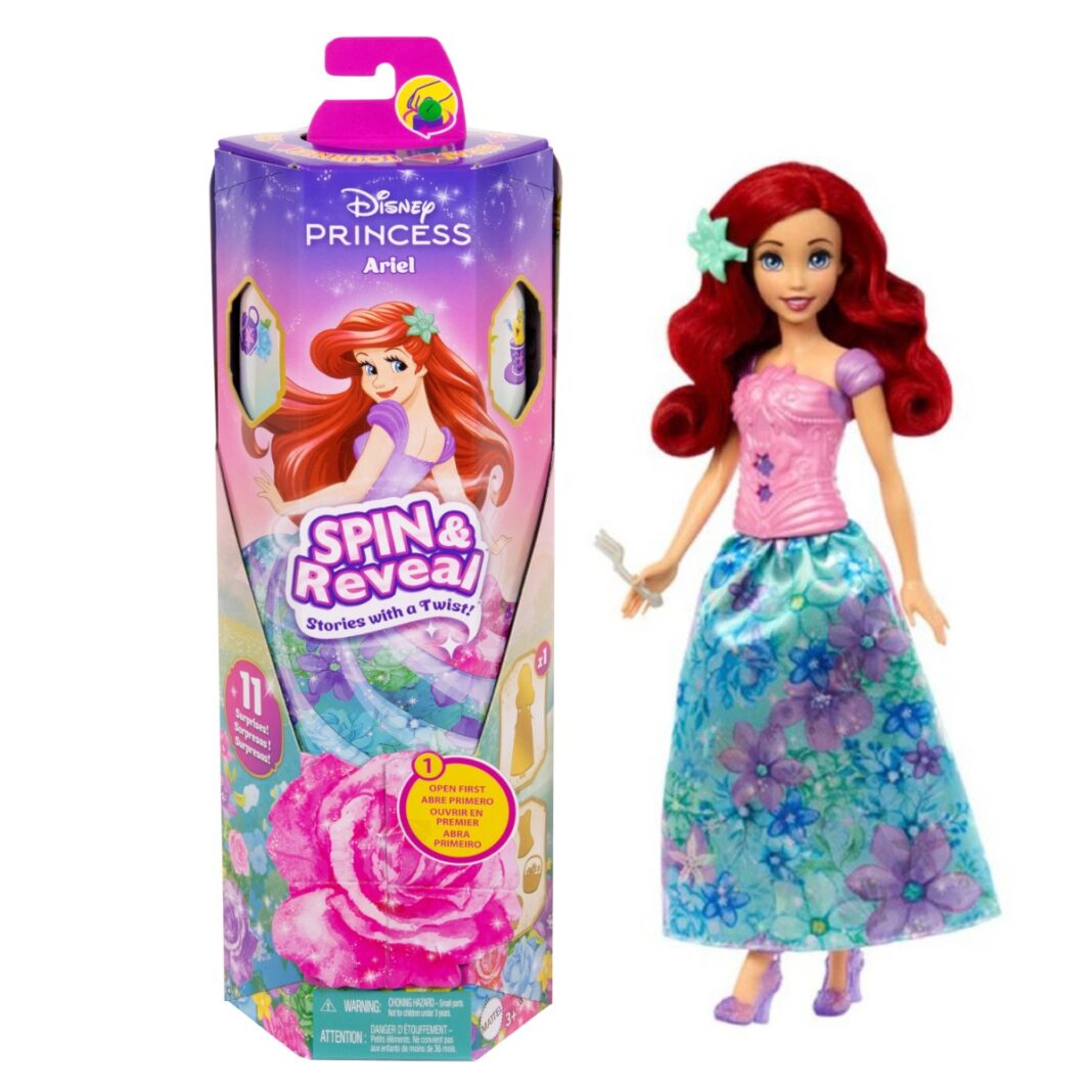 Papusa cu accesorii surpriza, Disney Princess, Spin And Reveal, Ariel, HTV88 Papusa cu accesorii surpriza, Disney Princess, Spin And Reveal, Ariel, HTV88