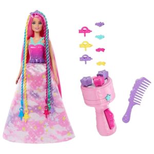 Papusa cu accesoriu pentru par, Barbie Dreamtopia Twist n Style, JCW55 Papusa cu accesoriu pentru par, Barbie Dreamtopia Twist n Style, JCW55