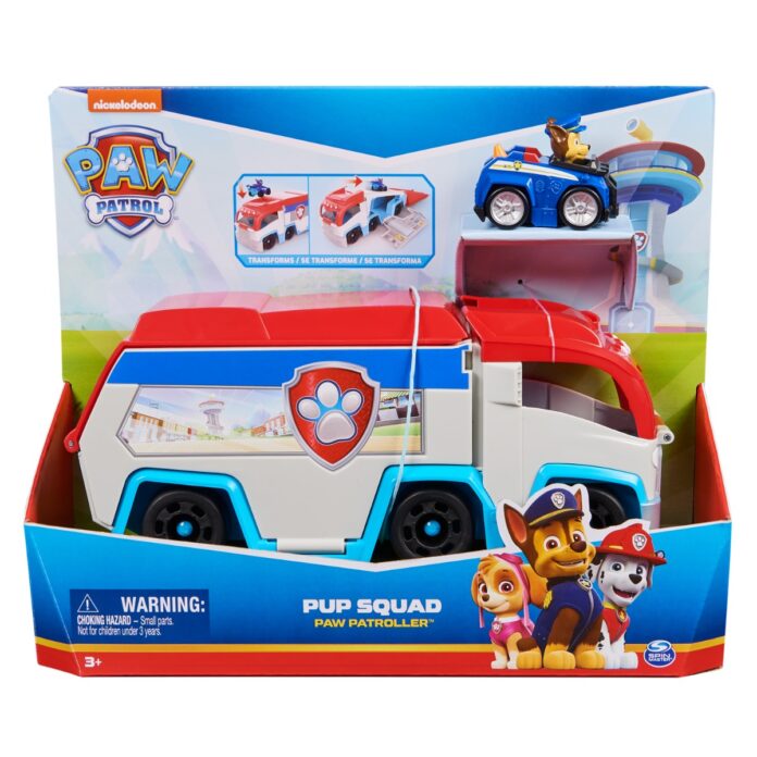Set camion si vehicul cu figurina Chase, Paw Patrol, Pup Squad Set camion si vehicul cu figurina Chase, Paw Patrol, Pup Squad