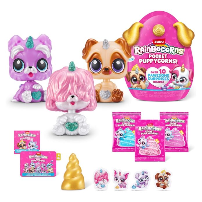 Set 3 figurine surpriza Rainbocorns Pocket Puppycorn 3 Pack by ZURU Set 3 figurine surpriza Rainbocorns Pocket Puppycorn 3 Pack by ZURU