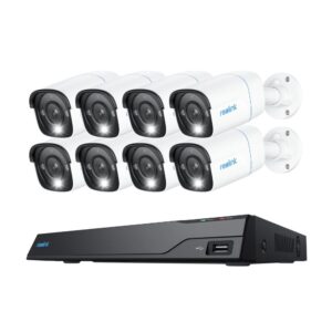 Sistem supraveghere exterior IP Reolink NVS16-8MB8, 8 camere, 4K, 2.8 mm, IR/lumina alba 30 m, spotlight, PoE, vizualizare de pe telefon, detectie persoane/vehicule, microfon si difuzor, 4TB HDD inclus Sistem supraveghere exterior IP Reolink NVS16-8MB8, 8 camere, 4K, 2.8 mm, IR/lumina alba 30 m, spotlight, PoE, vizualizare de pe telefon, detectie persoane/vehicule, microfon si difuzor, 4TB HDD inclus