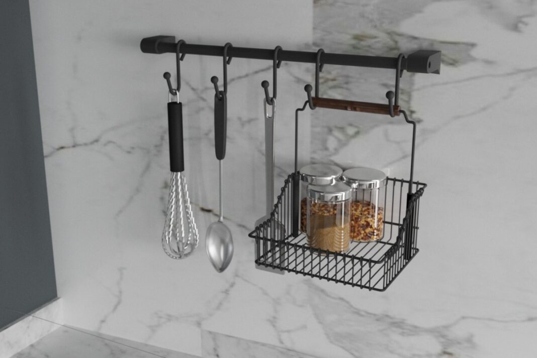 Organizator de bucatarie Sm028-B Negru 60x21x24 cm Organizator de bucatarie Sm028-B Negru 60x21x24 cm