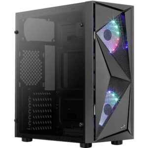 Carcasa Aerocool Glider Cosmo, iluminare RGB, Mid Tower (Negru) Carcasa Aerocool Glider Cosmo, iluminare RGB, Mid Tower (Negru)