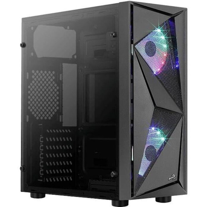 Carcasa Aerocool Glider Cosmo, iluminare RGB, Mid Tower (Negru) Carcasa Aerocool Glider Cosmo, iluminare RGB, Mid Tower (Negru)