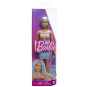 Papusa Barbie Fashionistas - Barbie cu par albastru si top sport Papusa Barbie Fashionistas - Barbie cu par albastru si top sport