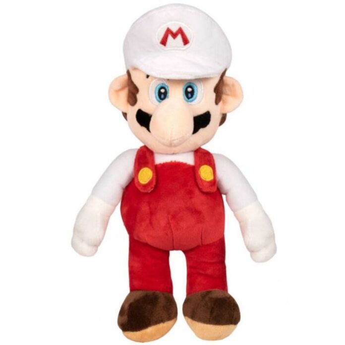 Jucarie din plus, Play by Play, Mario Fire cu sapca alba super Mario, 36 cm Jucarie din plus, Play by Play, Mario Fire cu sapca alba super Mario, 36 cm