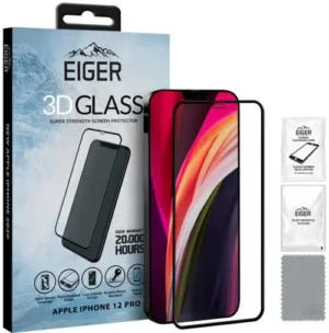 Folie Protectie Sticla Temperata Eiger 3D EGSP00622 pentru Apple iPhone 12, iPhone 12 Pro (Transparent/Negru) Folie Protectie Sticla Temperata Eiger 3D EGSP00622 pentru Apple iPhone 12, iPhone 12 Pro (Transparent/Negru)