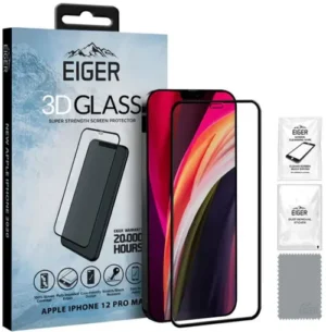 Folie Protectie Sticla Temperata Eiger 3D EGSP00623 pentru Apple iPhone 12 Pro Max (Transparent/Negru) Folie Protectie Sticla Temperata Eiger 3D EGSP00623 pentru Apple iPhone 12 Pro Max (Transparent/Negru)