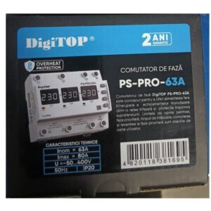 Releu comutator automat de faza si protectie tensiune Digitop PS-63A Releu comutator automat de faza si protectie tensiune Digitop PS-63A