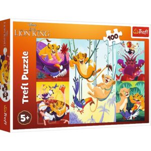 Puzzle Trefl Disney Lion King, Curajosul rege, 100 piese Puzzle Trefl Disney Lion King, Curajosul rege, 100 piese