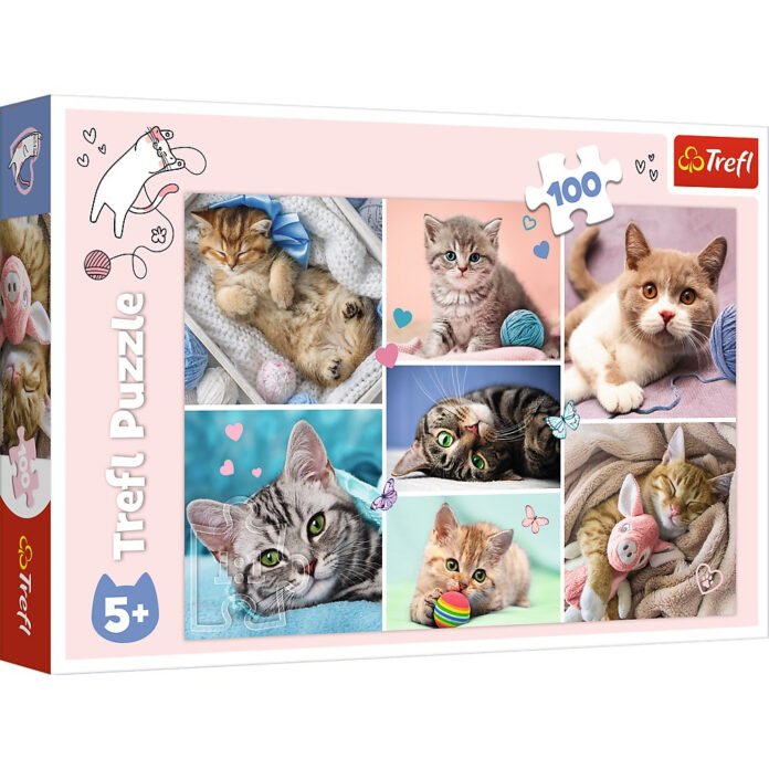 Puzzle Trefl, In lumea pisicilor, 100 piese Puzzle Trefl, In lumea pisicilor, 100 piese