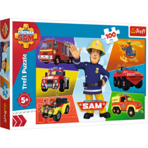 Puzzle Trefl Masinile pompierului Sam, 100 piese Puzzle Trefl Masinile pompierului Sam, 100 piese