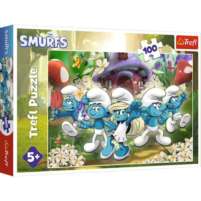 Puzzle Trefl - Faceti Cunostinta cu Strumfii, 100 piese Puzzle Trefl - Faceti Cunostinta cu Strumfii, 100 piese