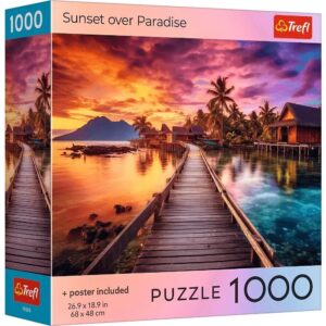 Puzzle Trefl Colectia SUA Apus de soare peste paradis, poster inclus, 1000 de piese Puzzle Trefl Colectia SUA Apus de soare peste paradis, poster inclus, 1000 de piese