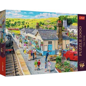 Puzzle Trefl Premium Plus - Tea Time, Statia Din Sat, 1000 piese Puzzle Trefl Premium Plus - Tea Time, Statia Din Sat, 1000 piese