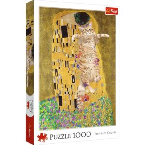 Puzzle Trefl Purrfect Kiss, 1000 de piese Puzzle Trefl Purrfect Kiss, 1000 de piese